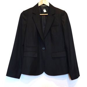 JCREW Super 110s 100% wool blazer black tailored suit jacket old money 6 flaw